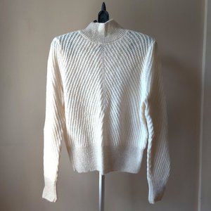 Contrasting Knit Sweater in Creme from Mango